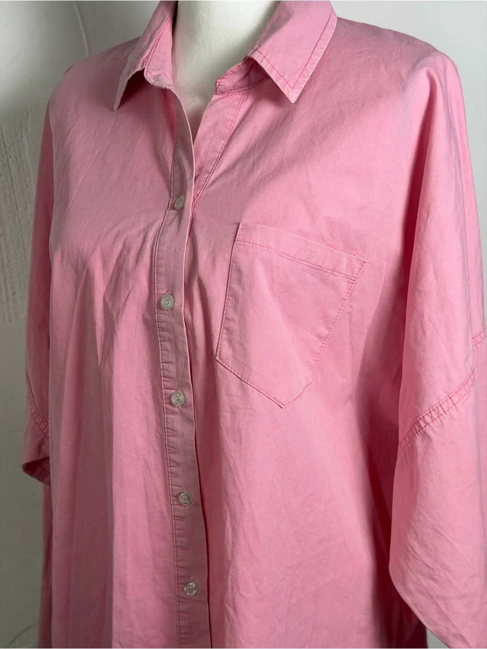 POL Pink Classic Oversized Joss Shirt - Lux Quality size Medium